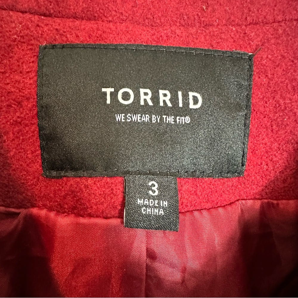 Torrid Wool Blend Zip Front Fit And Flare Coat - Picture 6 of 14